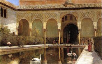 Edwin Lord Weeks : A Court in The Alhambra in the Time of the Moors